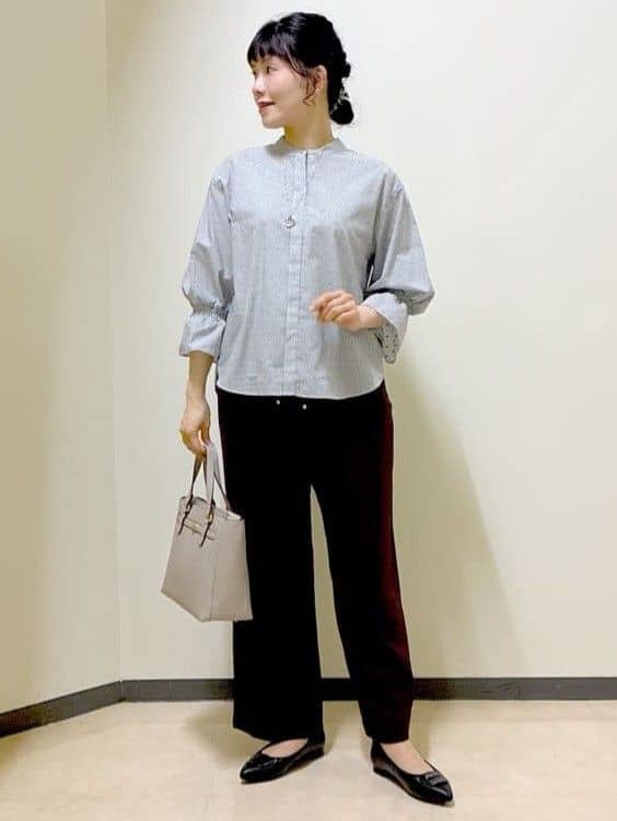  beni_gingerさんの「Reflect｜【接触冷感／マシンウォッシュ可／ウエスト総ゴム】ワイドシルエットパンツ」を使ったコーディネート