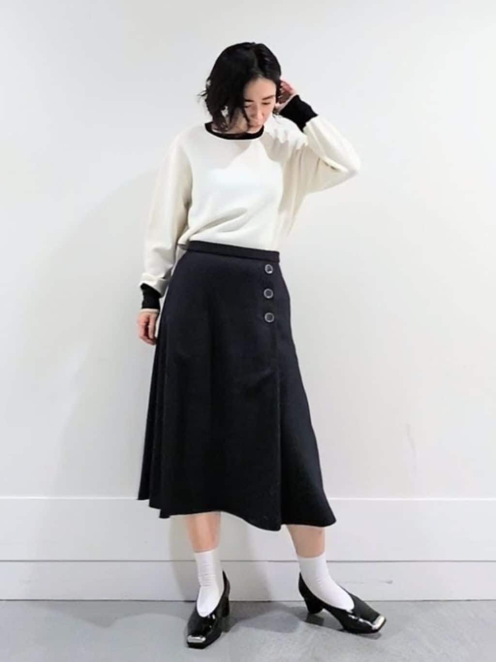 ミズタさんの「UNTITLED｜【アンサンブル可/洗える】ウールミラノリブニット」を使ったコーディネート
