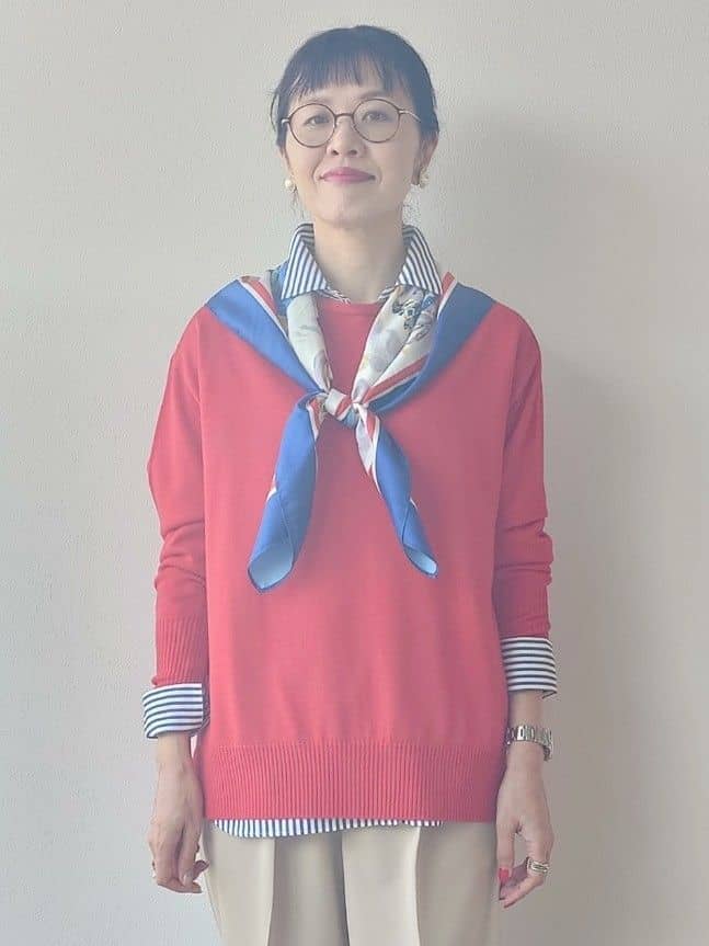 MUTSUKOさんの「UNTITLED｜【重ね着レイヤード/スーツブラウス】ファインブロードベーシックシャツ」を使ったコーディネート