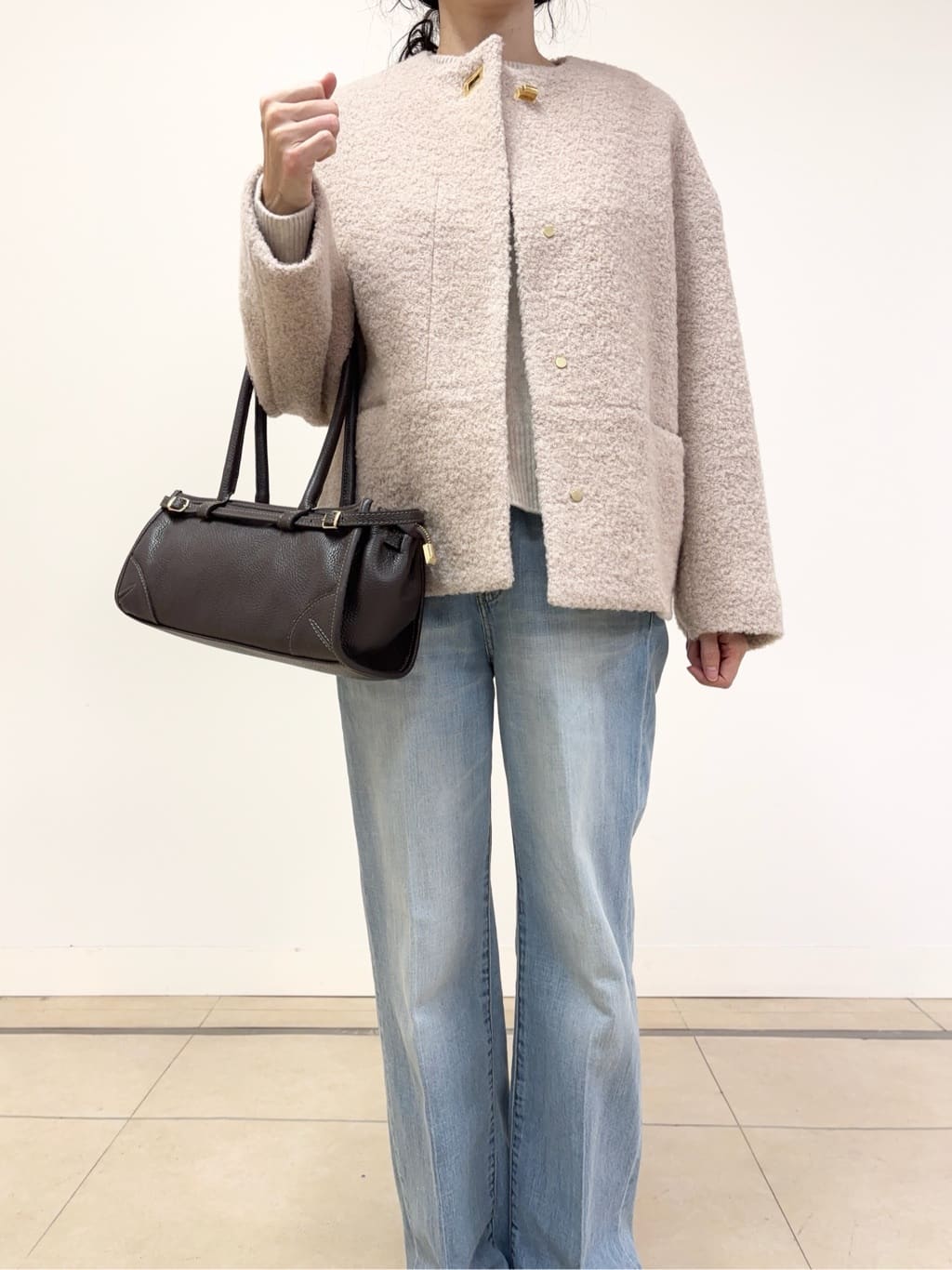 YOKOTAさんの「DRESSTERIOR｜◆ループヤーンショートジャケット」を使ったコーディネート