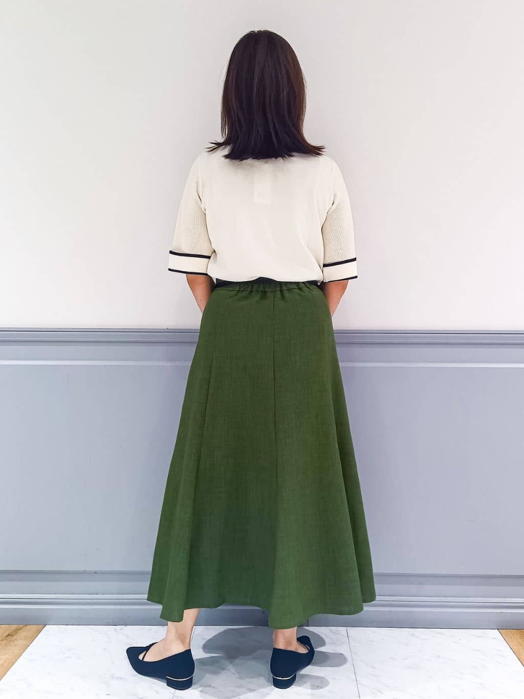 なっちゃんさんの「grove｜ドットで華やぐ　軽やかマーメイドスカート」を使ったコーディネート