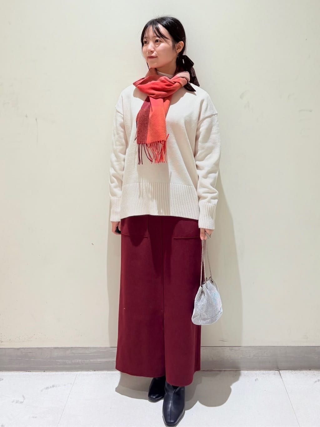 きみさんの「OPAQUE.CLIP｜シアーハイネックトップス【洗濯機OK】」を使ったコーディネート