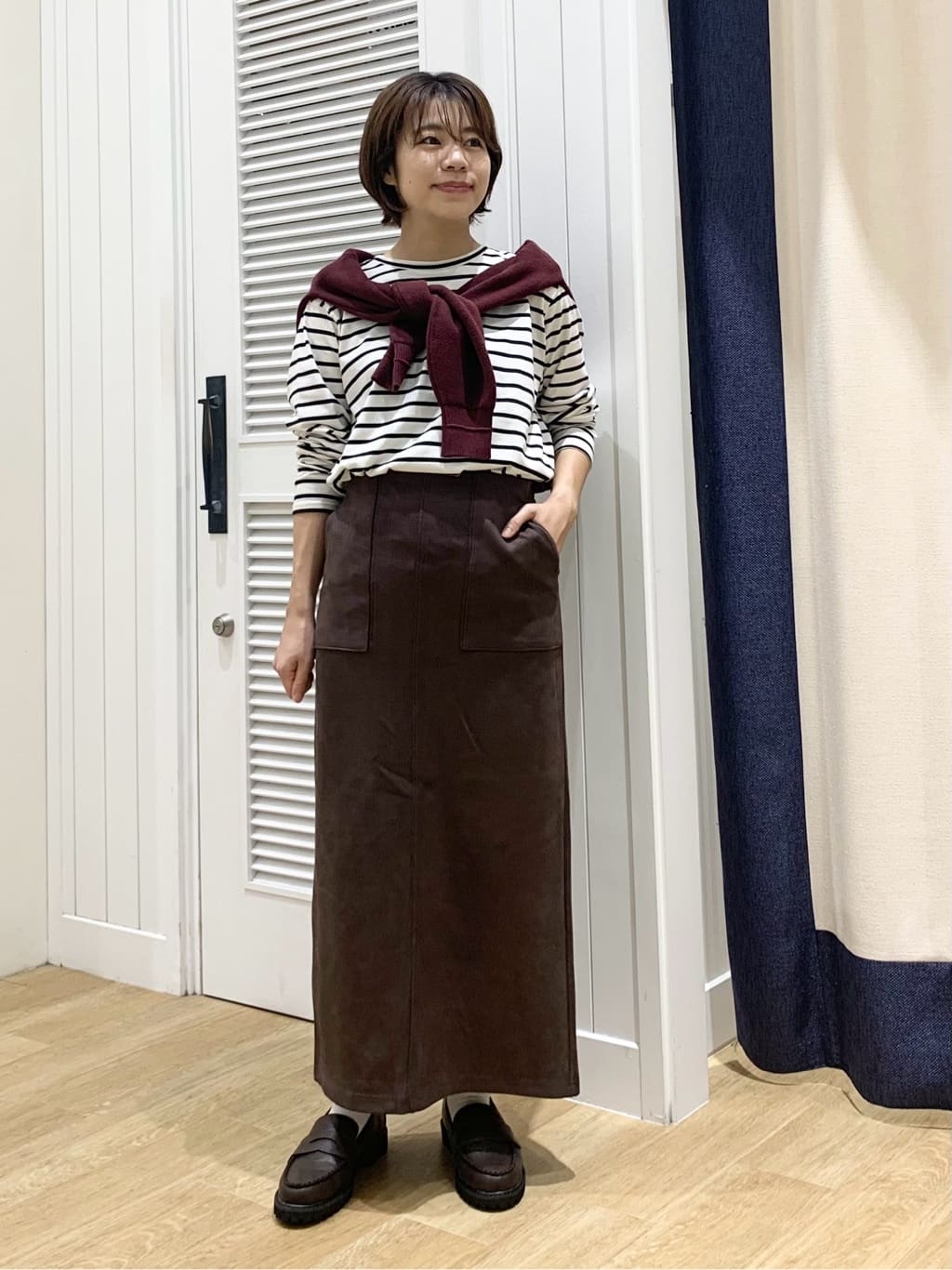 IMARIさんの「Dessin｜【選べる首元デザイン/洗える】クルーネックロングTシャツ」を使ったコーディネート