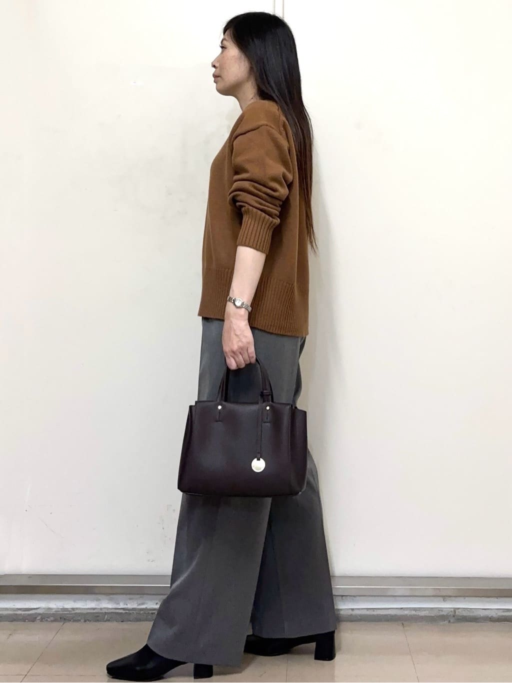 あきさんの「OPAQUE.CLIP｜ウォームタッチ イージーワイドパンツ【洗濯機洗OK／ストレッチ】≪SS～LL≫」を使ったコーディネート