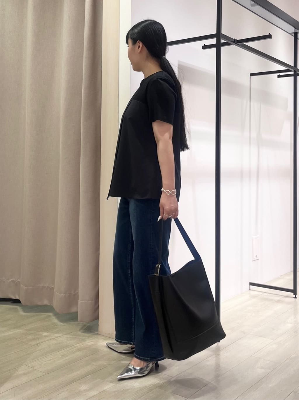 hasuさんの「INDIVI｜【洗える】ビスチェレイヤード風トップス」を使ったコーディネート