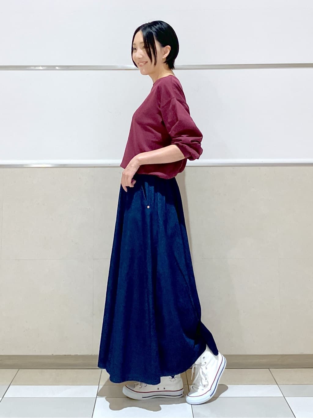 eriko さんの「Dessin｜【360度可愛い・洗える】バックヘンリーカットソー」を使ったコーディネート