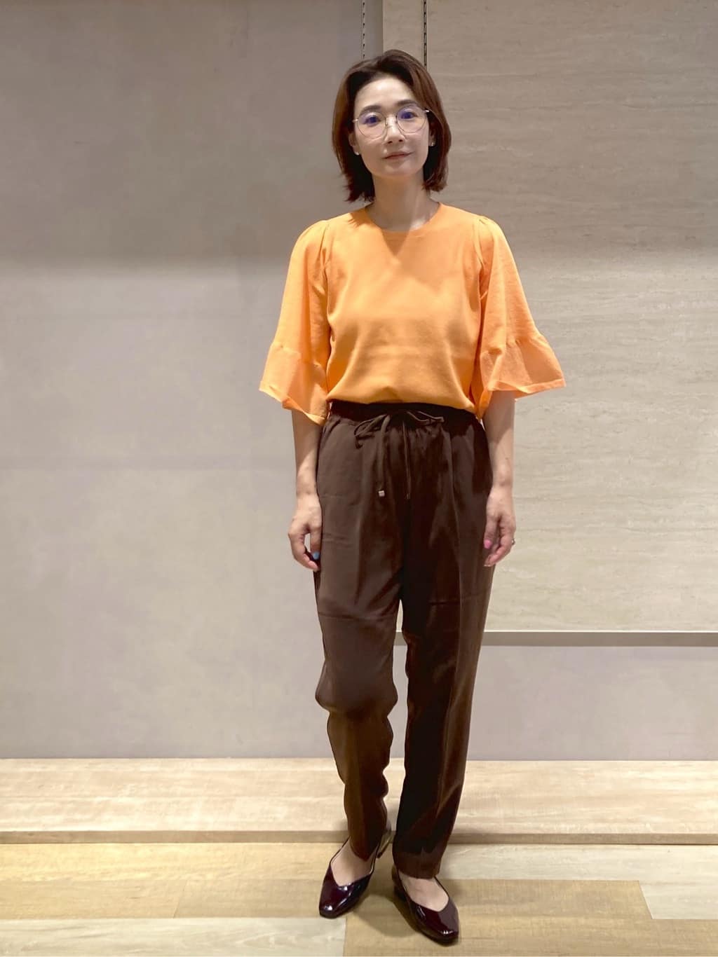 たけねぇさんの「OPAQUE.CLIP｜《5色展開》シアーフレアスリーブニット【洗濯機洗い可】」を使ったコーディネート