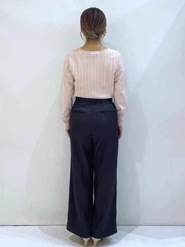 manaさんの「OPAQUE.CLIP｜ベルト付き2タックワイドパンツ【洗濯機OK／ストレッチ／防シワ／イージーアイロン】」を使ったコーディネート