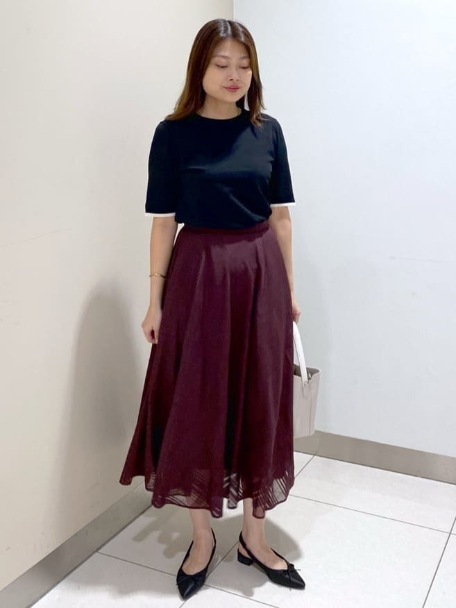 kanaさんの「UNTITLED｜【アンサンブル可/薄手/洗える】5分袖クルーニット」を使ったコーディネート