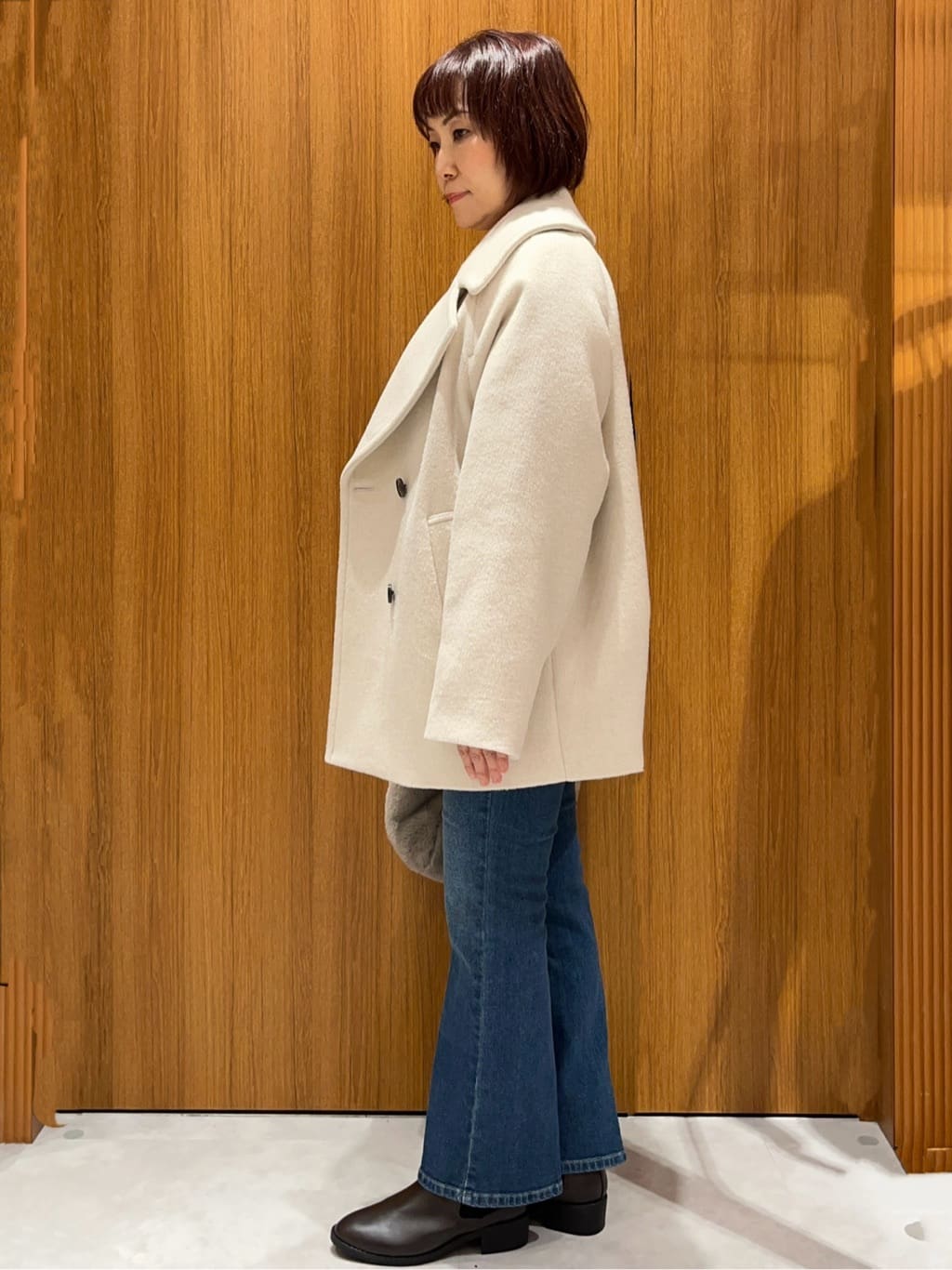 saeさんの「index｜カシミヤブレンドウールミドルピーコート」を使ったコーディネート