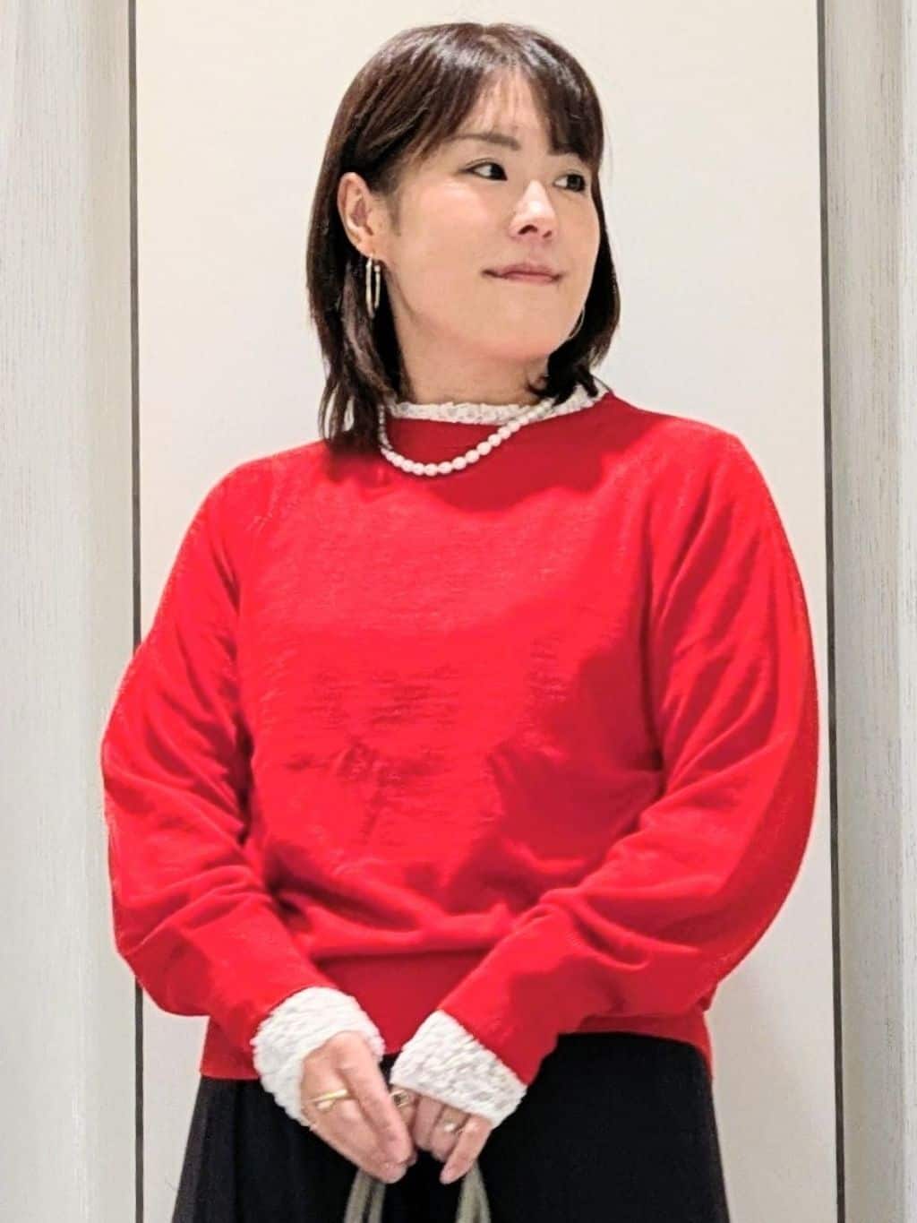 Onumaさんの「UNTITLED｜【8色展開／コンパクト丈】レーヨン混 コクーンニット」を使ったコーディネート