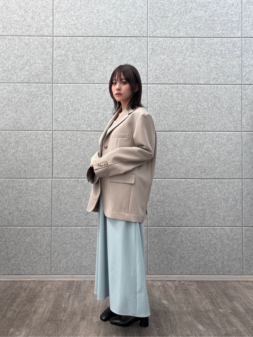 erikaさんの「INDIVI｜ダブルクロスオーバージャケット」を使ったコーディネート