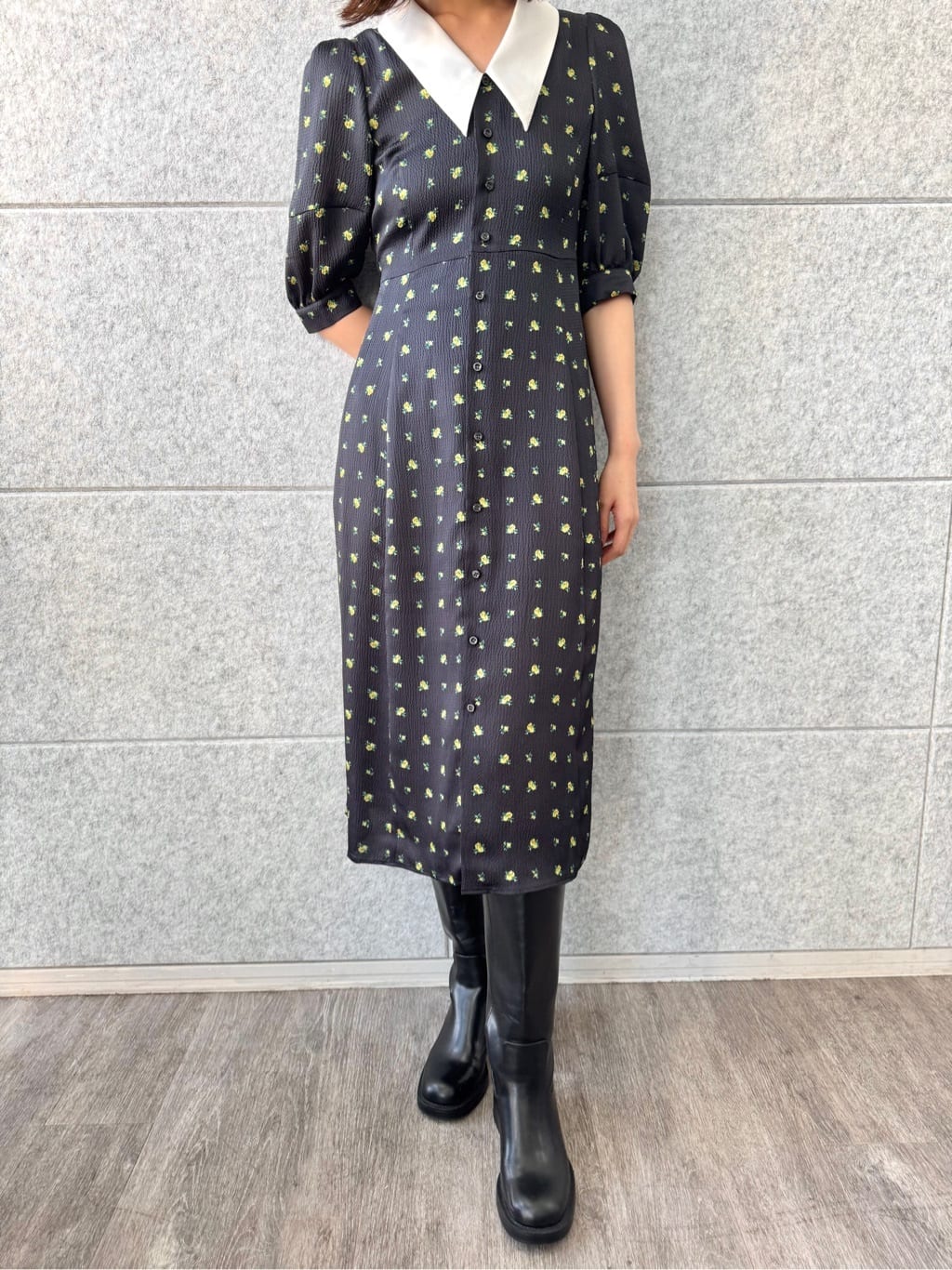 uchi__yamaさんの「CODE A｜blooming flower dress」を使ったコーディネート