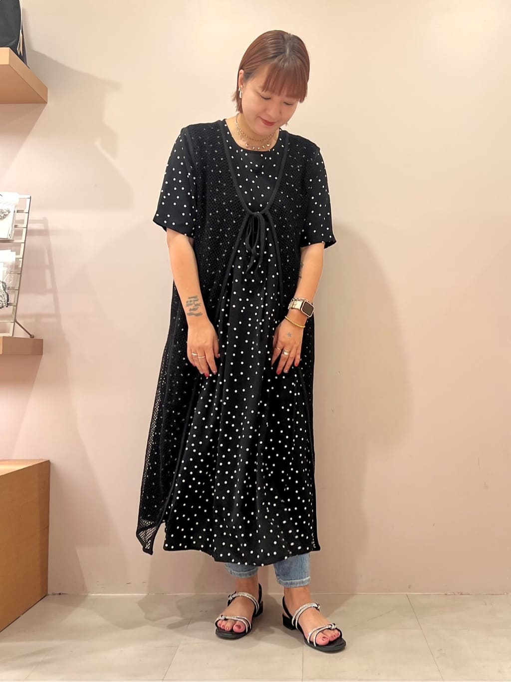 TAKAさんの「ESPERANZA｜ラインストーンサンダル」を使ったコーディネート