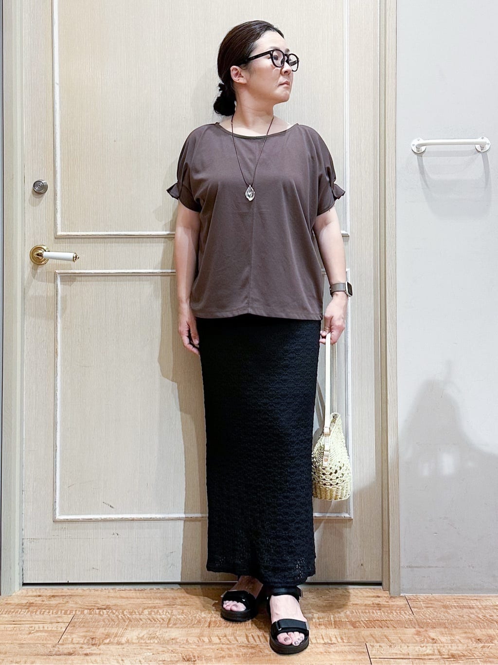 umeさんの「SHOO･LA･RUE｜【S-LL/UV/プチプラ】お袖タックで好印象 デザインTシャツ」を使ったコーディネート