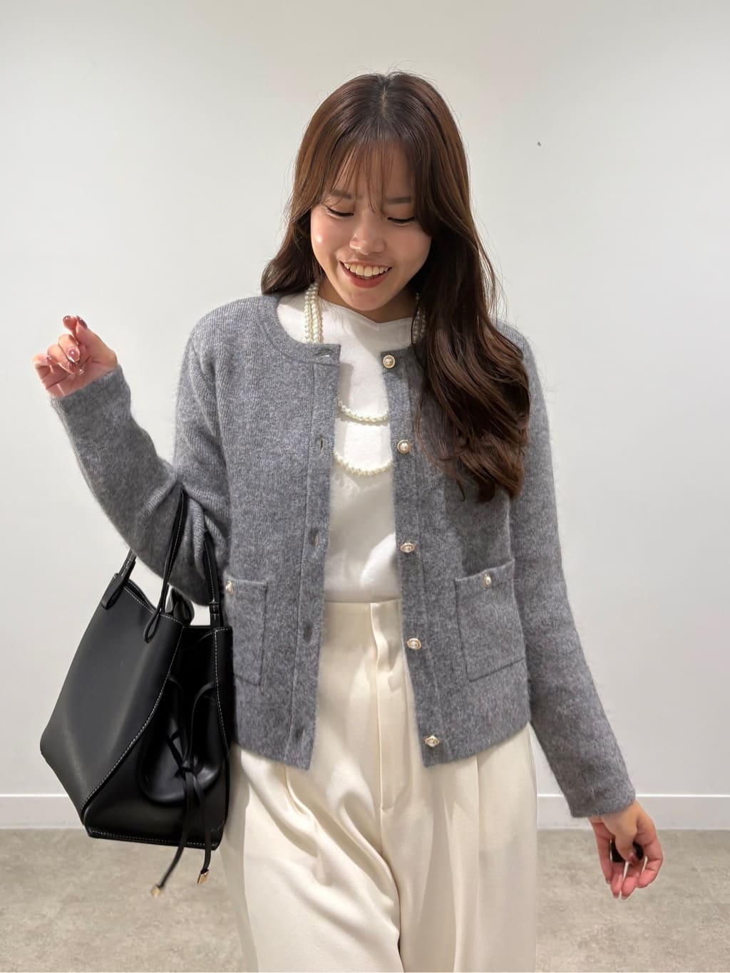MISAKIさんの「COUP DE CHANCE｜【手洗い可】ジャケット風カーディガン」を使ったコーディネート