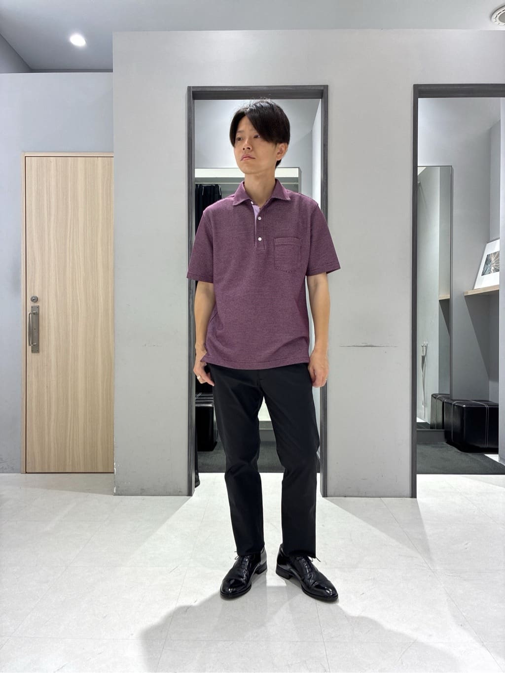 わいずみさんの「TAKEO KIKUCHI｜【抗菌防臭／9色5サイズ展開】ハニカムメランジ ポロシャツ」を使ったコーディネート