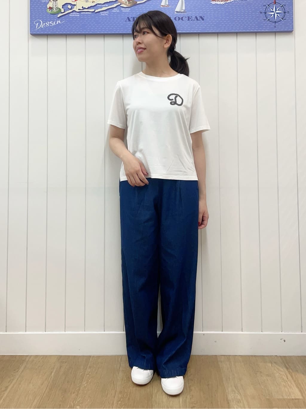 Mayaさんの「Dessin｜【洗える】チュール刺繍Tシャツ」を使ったコーディネート