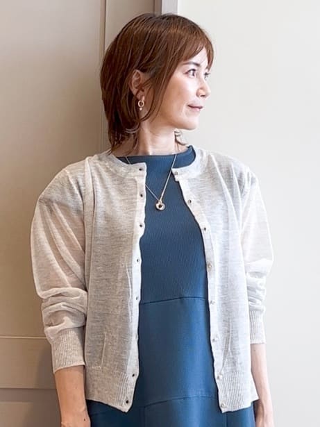 yamakoさんの「grove｜【雑誌掲載】洗えるシアーカーディガン」を使ったコーディネート