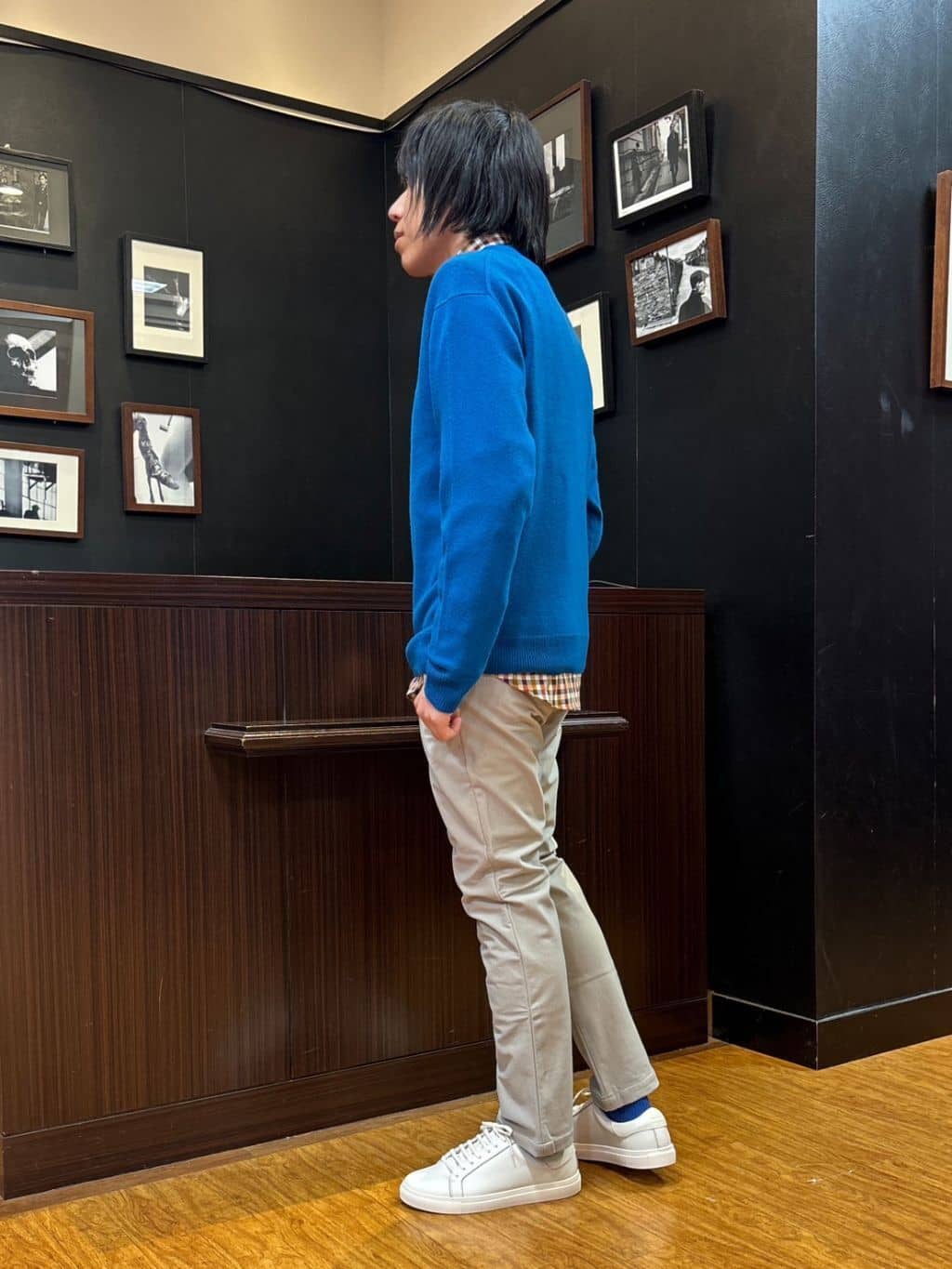 moritaさんの「TAKEO KIKUCHI｜【Air Palette Knit】ワンポイント カラーニット プルオーバー」を使ったコーディネート