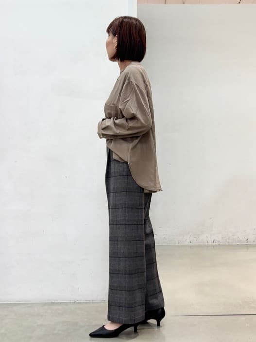 fujiさんの「THE SHOP TK｜【着丈選べる/XS～XLサイズ】あったか裏起毛ワイドパンツ」を使ったコーディネート