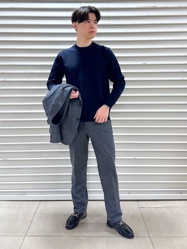イッシーさんの「TAKEO KIKUCHI｜【Sサイズ～】尾州織 ピンヘッドムリネ ジャケット」を使ったコーディネート