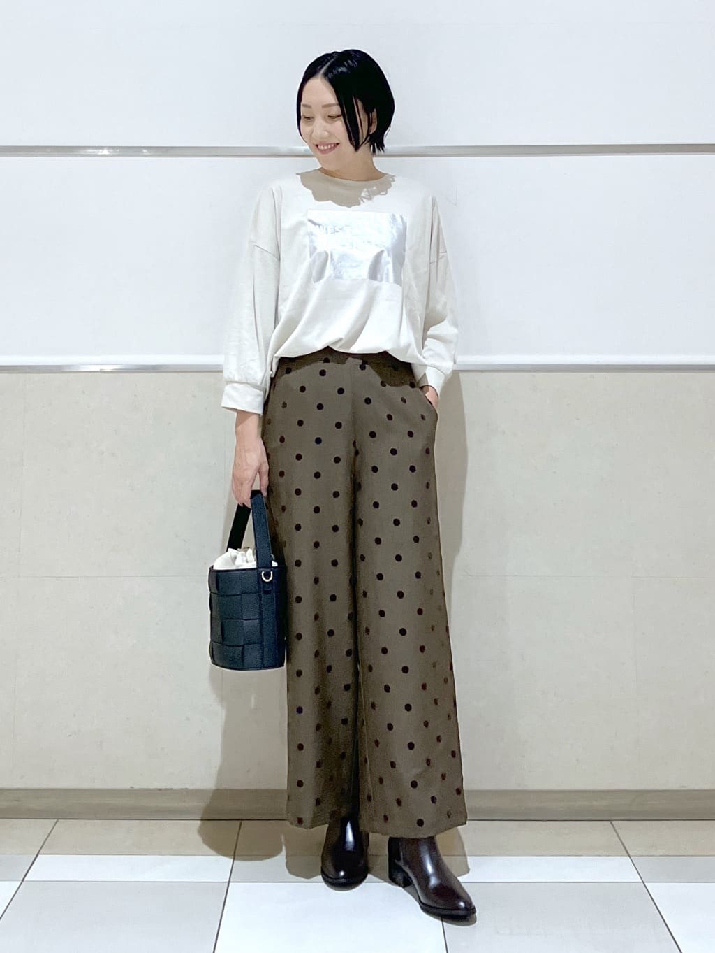 eriko さんの「Dessin｜【洗える】箔プリントロングTシャツ」を使ったコーディネート