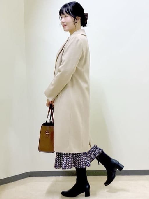  beni_gingerさんの「Reflect｜【SS-4Lサイズ／選べる6色】テーラードカラーロングウール混コート」を使ったコーディネート