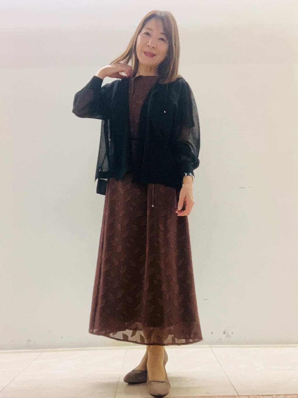 kurodaさんの「Reflect｜【撥水／二の腕カバー】ケープデザインワンピース」を使ったコーディネート