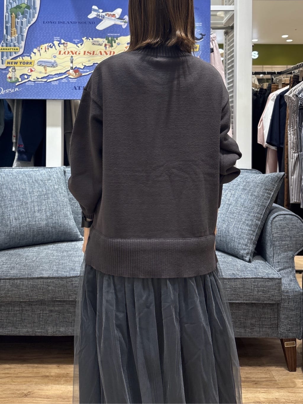 risaさんの「Dessin｜【洗える】ニットチュールドッキングワンピース」を使ったコーディネート