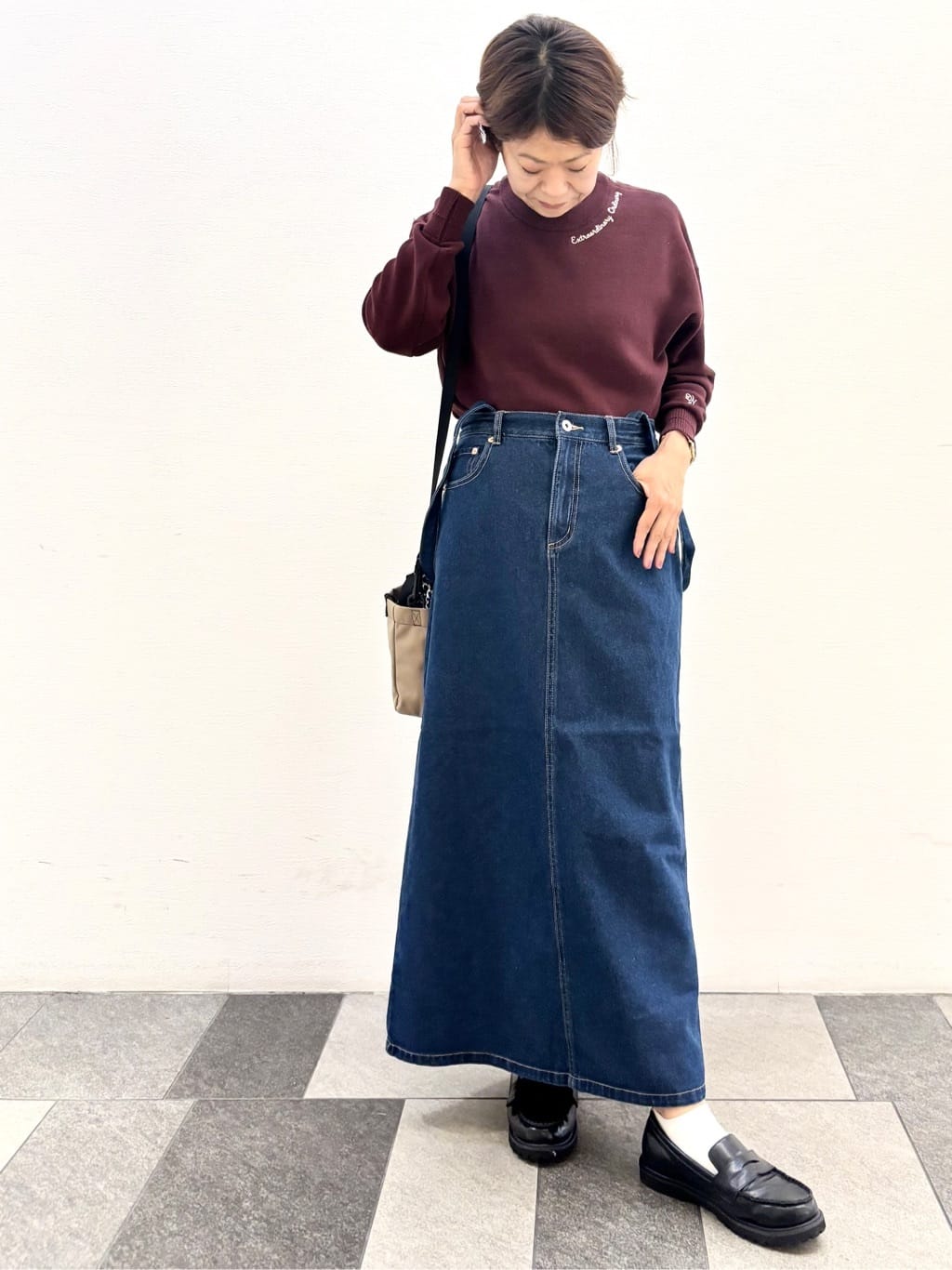 Haruさんの「Dessin｜【洗える】刺繍入りジャカードニット」を使ったコーディネート