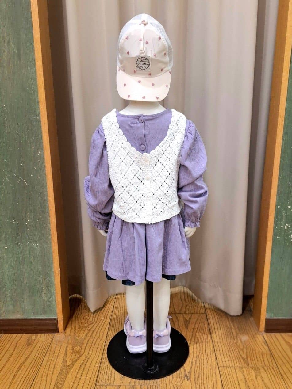haruさんの「SHOO･LA･RUE｜【2点セット】カギ編みベスト＋チュニックセット」を使ったコーディネート