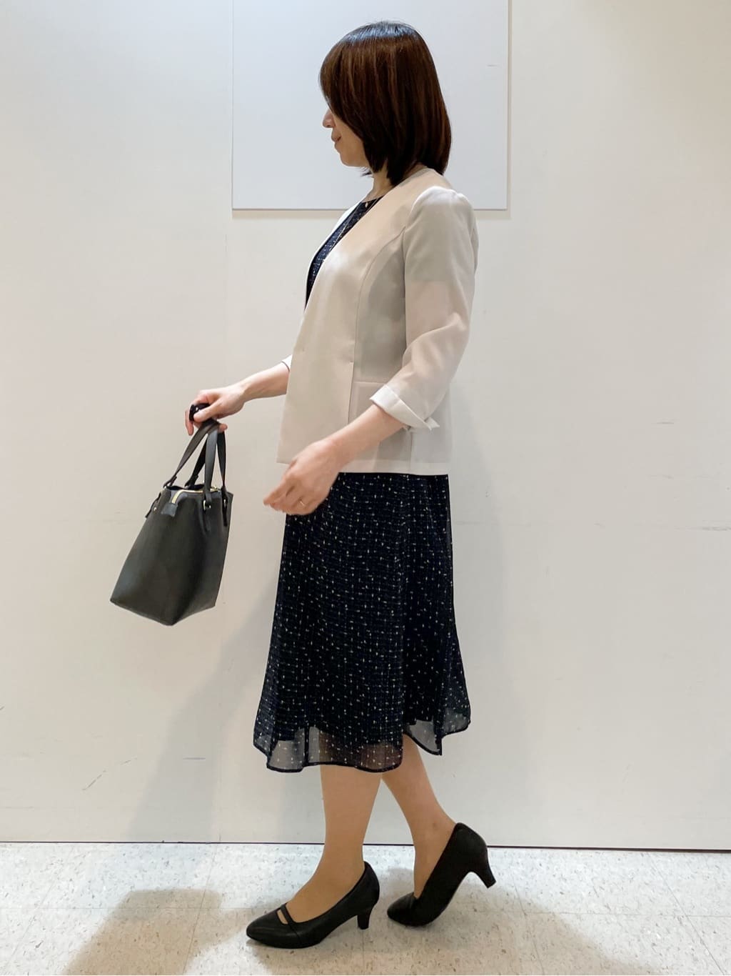 めいさんの「Reflect｜【WEB先行カラーあり／マシンウォッシュ可／ナローベルト付き】オフボディツイードチェックワンピース」を使ったコーディネート