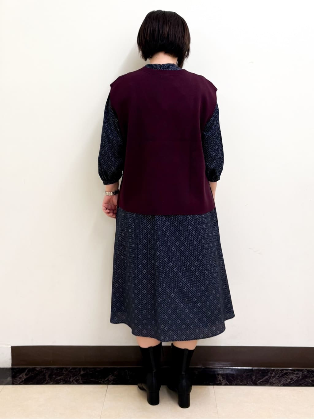 ミヨさんの「Reflect｜【きちんと見え／通勤／セレモニーにおすすめ◎】ドット&times;ダイヤ柄ワンピース」を使ったコーディネート