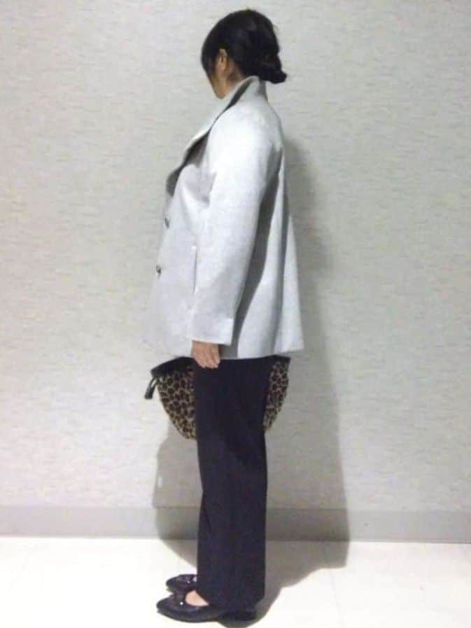 sakoさんの「Reflect｜【SS-4Lサイズ／衿が顔に当たらない◎】スタンドネックミドルコート」を使ったコーディネート