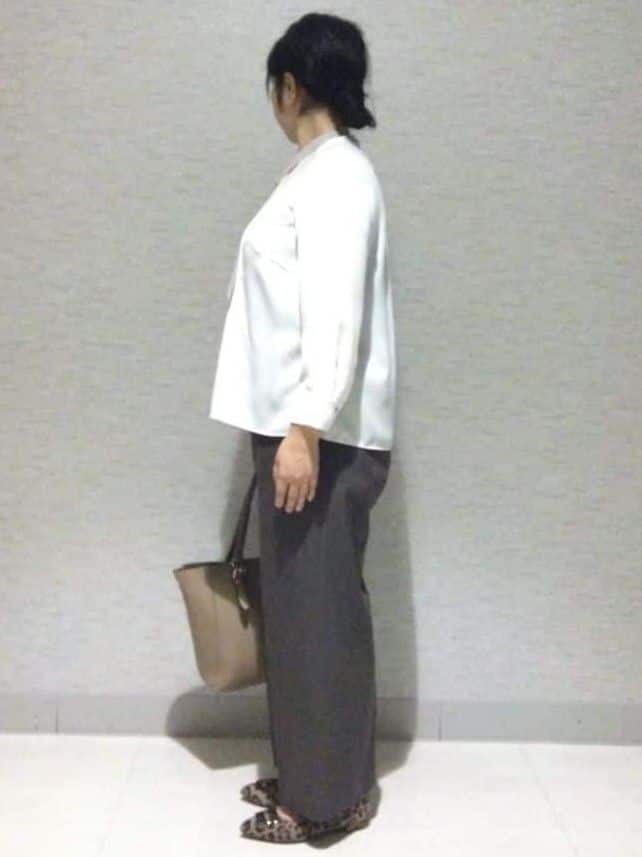 sakoさんの「Reflect｜【配色ボウタイ付き】八分袖ジョーゼットブラウス」を使ったコーディネート