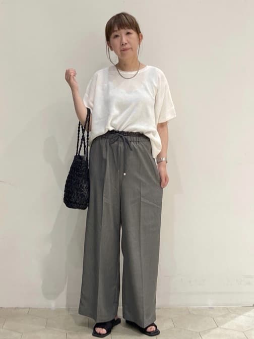MAKOさんの「OPAQUE.CLIP｜《5色展開／S-LLサイズ》リラクシーメッシュニット【洗濯機洗い可】」を使ったコーディネート