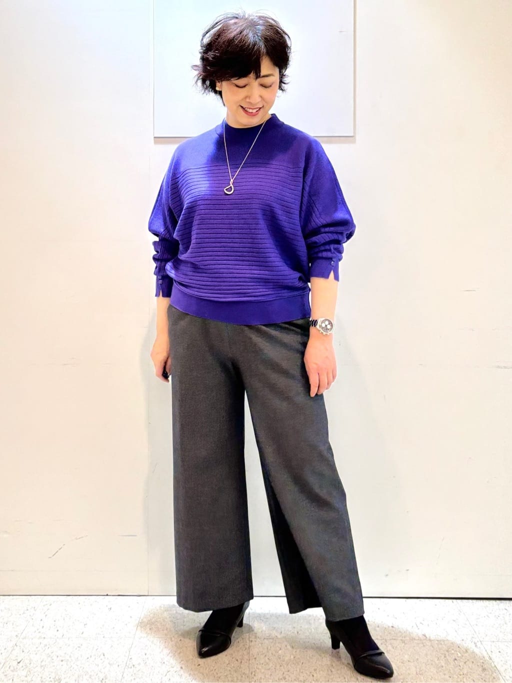 ヤスコさんの「Reflect｜【秋映え／ゆったり着られる◎】ドルマンシルエットニット」を使ったコーディネート