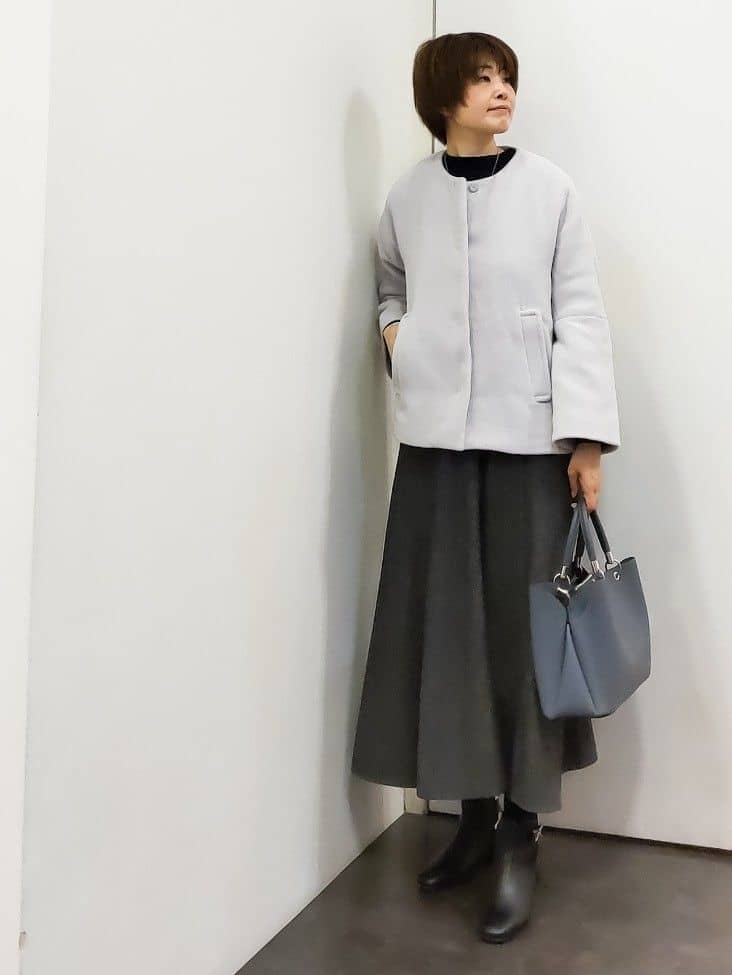 やまちゃんさんの「grove｜【ウール混】軽やかに羽織れるショートコート」を使ったコーディネート