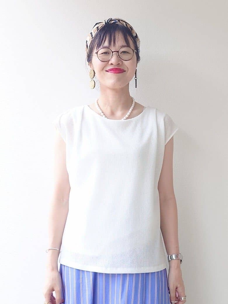 MUTSUKOさんの「UNTITLED｜【ジャージ素材】インナードッキングシアーカットソー」を使ったコーディネート
