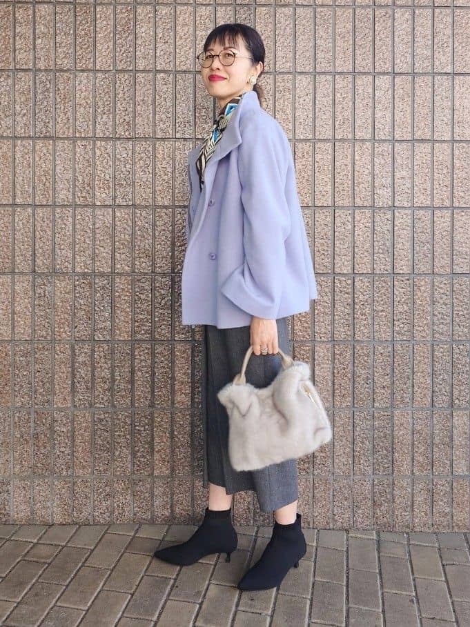 MUTSUKOさんの「UNTITLED｜【着回しが効く／オンオフアウター】ウールショートコート」を使ったコーディネート