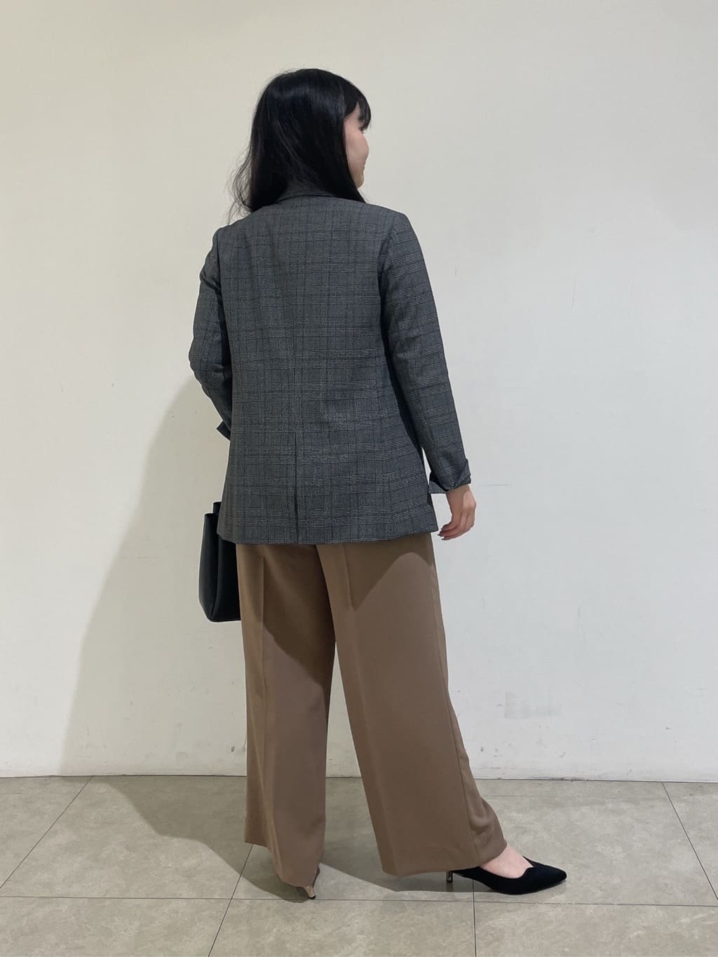 emikaさんの「INDIVI｜【洗える／オンオフ】チェック柄ダブルジャケット」を使ったコーディネート