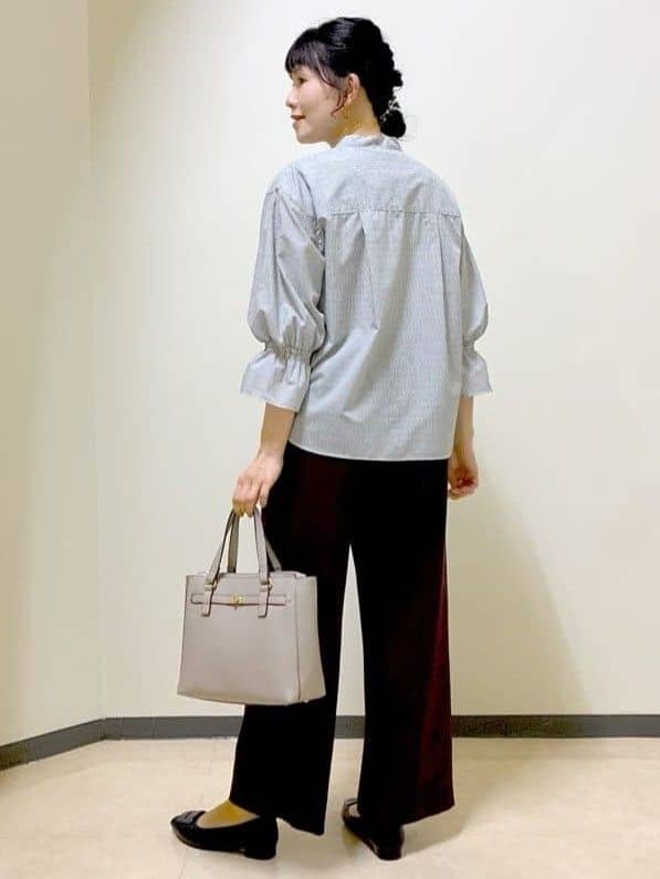  beni_gingerさんの「Reflect｜【接触冷感／マシンウォッシュ可／ウエスト総ゴム】ワイドシルエットパンツ」を使ったコーディネート