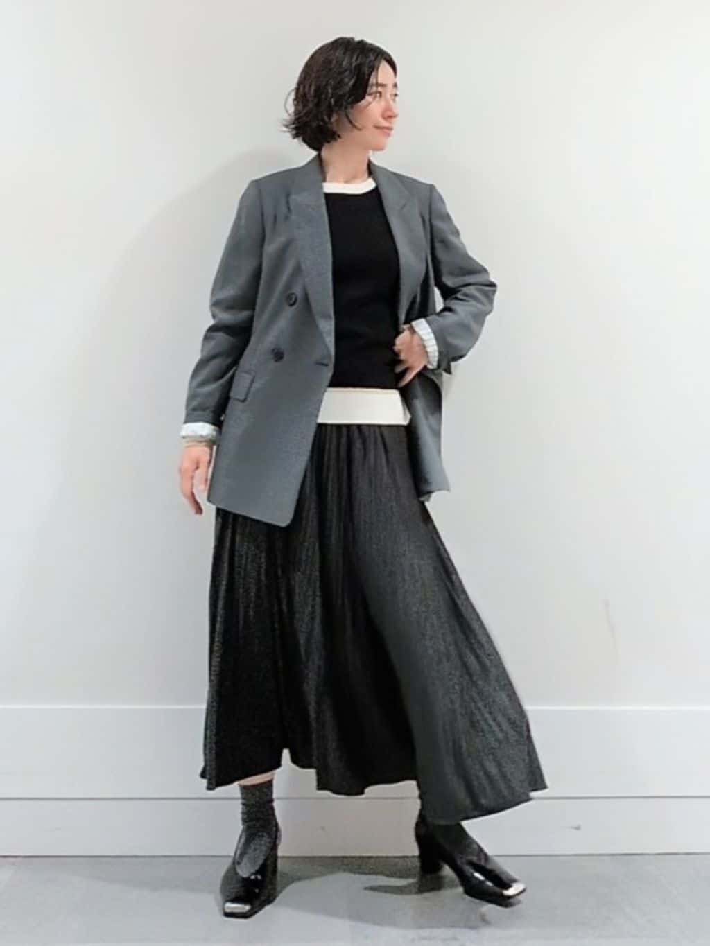 ミズタさんの「UNTITLED｜【アンサンブル可/洗える】ウールミラノリブニット」を使ったコーディネート