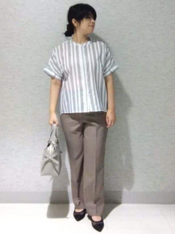 sakoさんの「Reflect｜【洗える】ドビーストライプブラウス」を使ったコーディネート