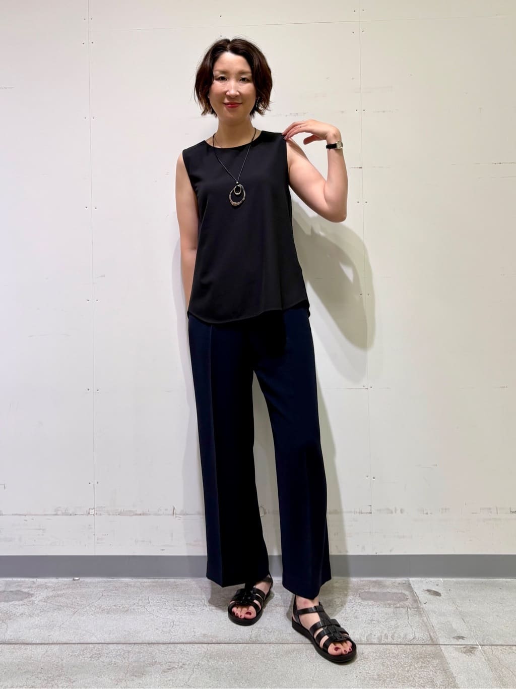 yuriさんの「INDIVI｜【着る日傘／遮熱／UVケア】ワイドパンツ」を使ったコーディネート