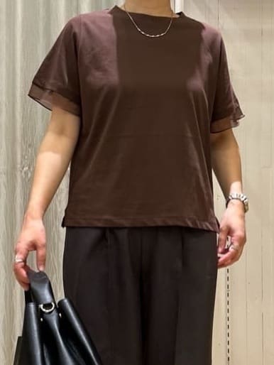 ga_riさんの「THE SHOP TK｜【ひんやり/UV/洗濯機OK】袖シアーTシャツ」を使ったコーディネート