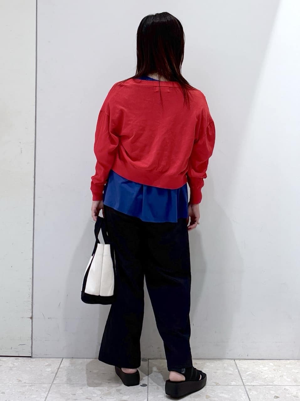 mameさんの「OPAQUE.CLIP｜スキッパーフレアカットソー【接触冷感／洗濯機洗い可】」を使ったコーディネート