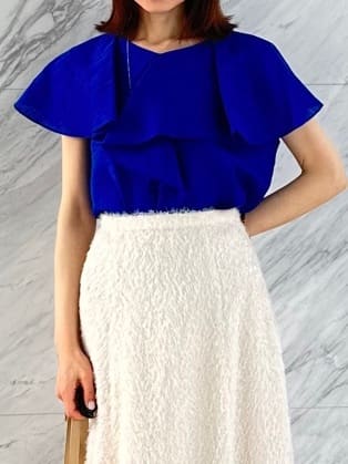 Miwaさんの「UNTITLED｜【セットアップ可/後ろウエストゴム】フェザーマーメイドスカート」を使ったコーディネート