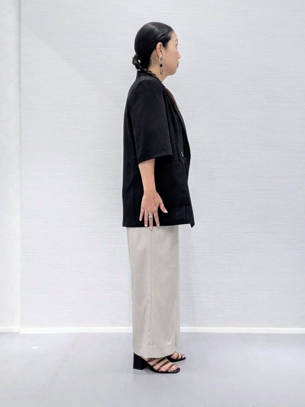 makkyさんの「UNTITLED｜【吸水速乾/洗える】ハーフスリーブジャケット」を使ったコーディネート
